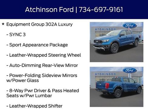Certified 2019 Ford Ranger XLT w/ Equipment Group 302A Luxury image 12