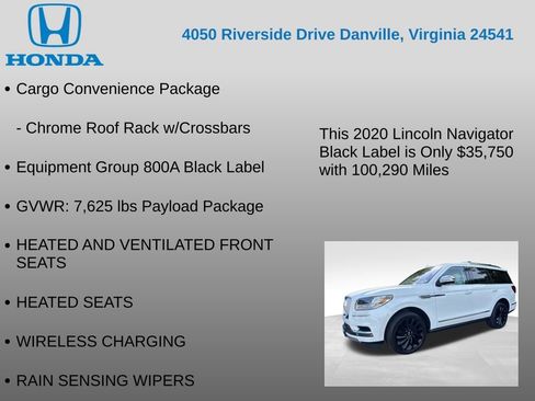 Used 2020 Lincoln Navigator Black Label w/ Cargo Convenience Package AWD/4WD image 7