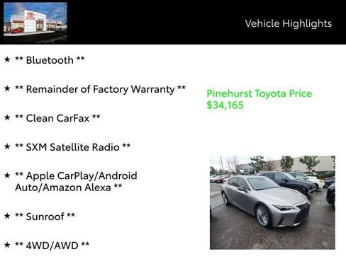 Used 2022 Lexus IS 300 AWD w/ Premium Package image 7