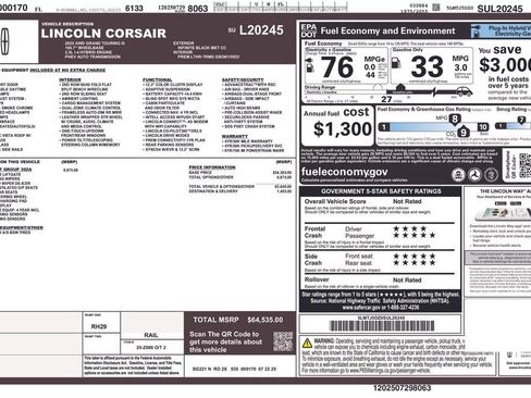 New 2025 Lincoln Corsair Grand Touring w/ Equipment Group 302A AWD/4WD image 32