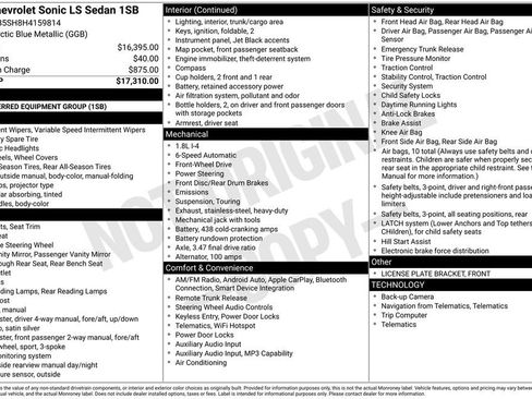 Used 2017 Chevrolet Sonic LS FWD image 2