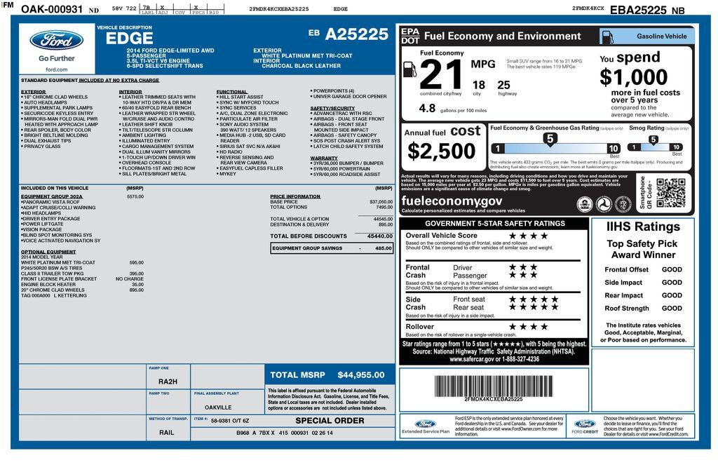 Used 2014 Ford Edge Limited w/ Equipment Group 302A AWD/4WD image 22