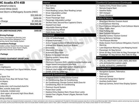 Used 2026 GMC Acadia AT4 w/ LPO, Floor Liner Package image 11