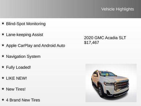 Used 2020 GMC Acadia SLT w/ Driver Alert Package II image 8
