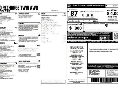 Used 2023 Volvo C40 P8 Recharge Ultimate image 2