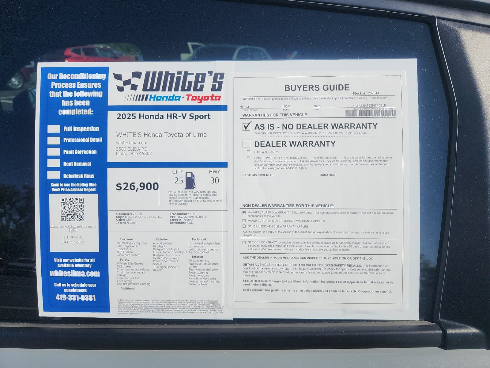 Used 2025 Honda HR-V Sport image 14