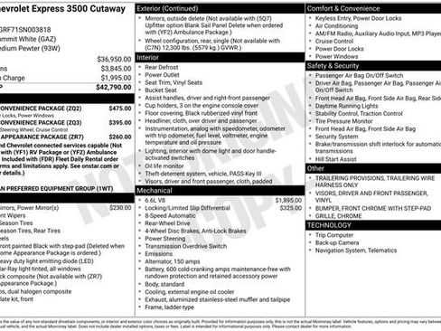 New 2025 Chevrolet Express 3500 w/ Power Convenience Package image 17