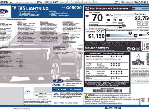 Certified 2025 Ford F150 Lightning Lariat AWD/4WD image 36
