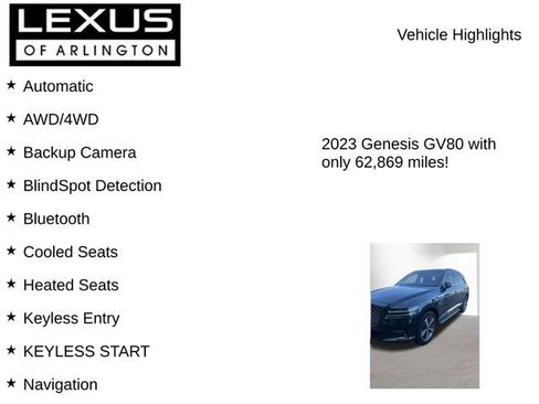 Used 2023 Genesis GV80 2.5T w/ Advanced Package AWD/4WD image 7
