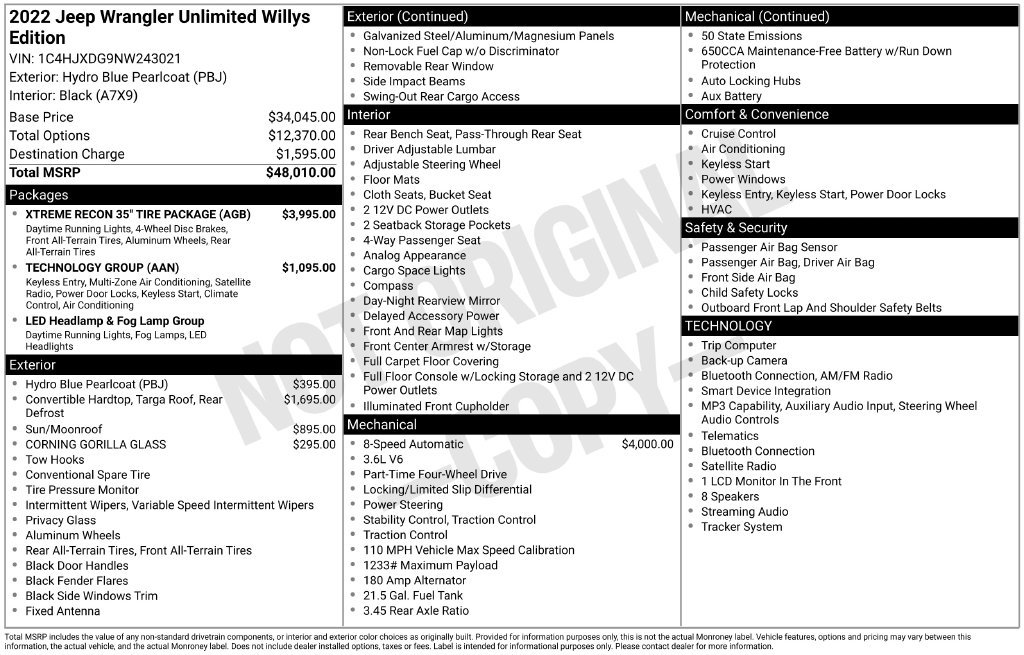 Used 2022 Jeep Wrangler Unlimited Sport w/ Xtreme Recon 35" Tire Package AWD/4WD image 5