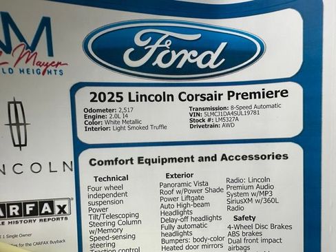 Used 2025 Lincoln Corsair AWD w/ Equipment Group 101A image 35