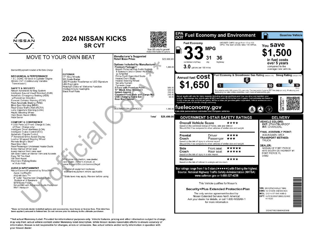 Certified 2024 Nissan Kicks SR w/ SR Premium Package FWD image 7