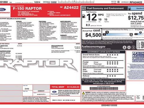 Used 2024 Ford F150 Raptor w/ Equipment Group 803A Raptor R AWD/4WD image 51