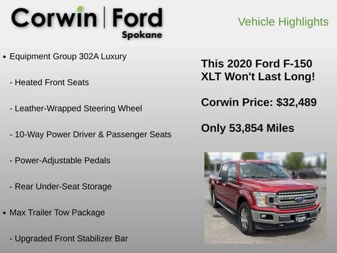 Used 2020 Ford F150 XLT w/ Equipment Group 302A Luxury AWD/4WD image 12