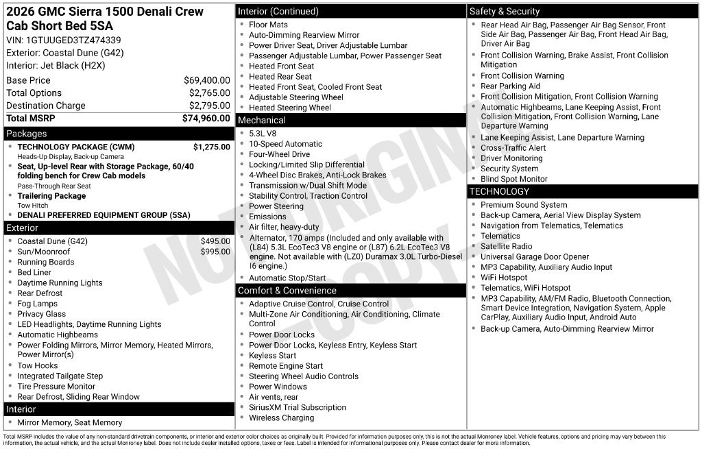 New 2026 GMC Sierra 1500 Denali w/ Technology Package AWD/4WD image 5