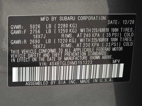 Used 2021 Subaru Outback Onyx Edition XT w/ Popular Package #2 AWD/4WD image 30