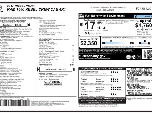 Used 2017 RAM 1500 Rebel w/ Ram 1500 Black Rebel Group AWD/4WD image 47
