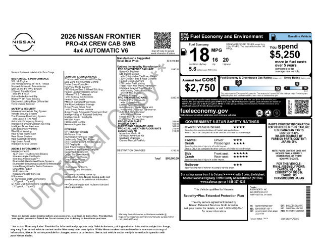 New 2026 Nissan Frontier PRO-4X AWD/4WD image 4