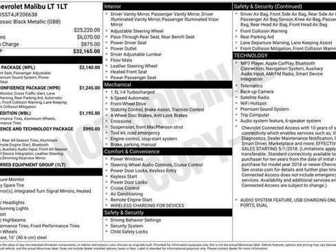 Used 2018 Chevrolet Malibu LT w/ Leather Package FWD image 5