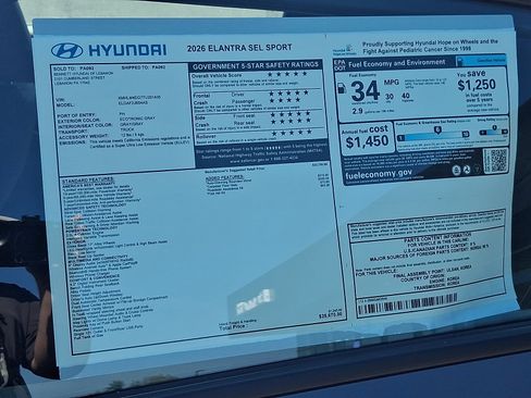 New 2026 Hyundai Elantra Sport FWD image 3