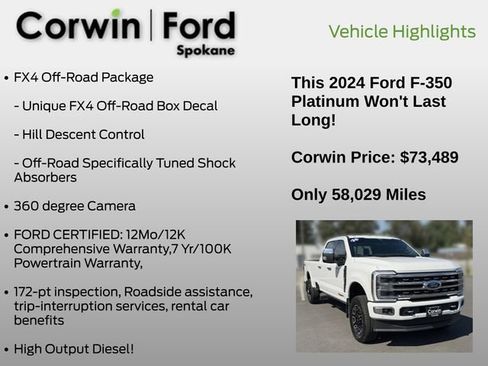 Certified 2024 Ford F350 Platinum AWD/4WD image 7