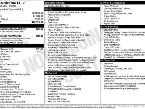 Used 2020 Chevrolet Trax LT w/ Driver Confidence Package AWD/4WD image 59