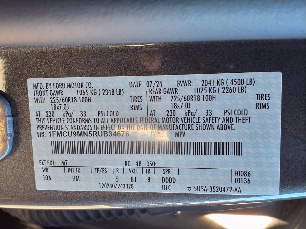 Used 2024 Ford Escape ST-Line w/ Tech Pack #1 AWD/4WD image 24