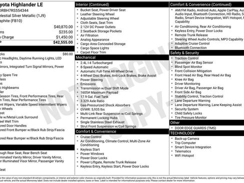 Used 2024 Toyota Highlander LE AWD/4WD image 3