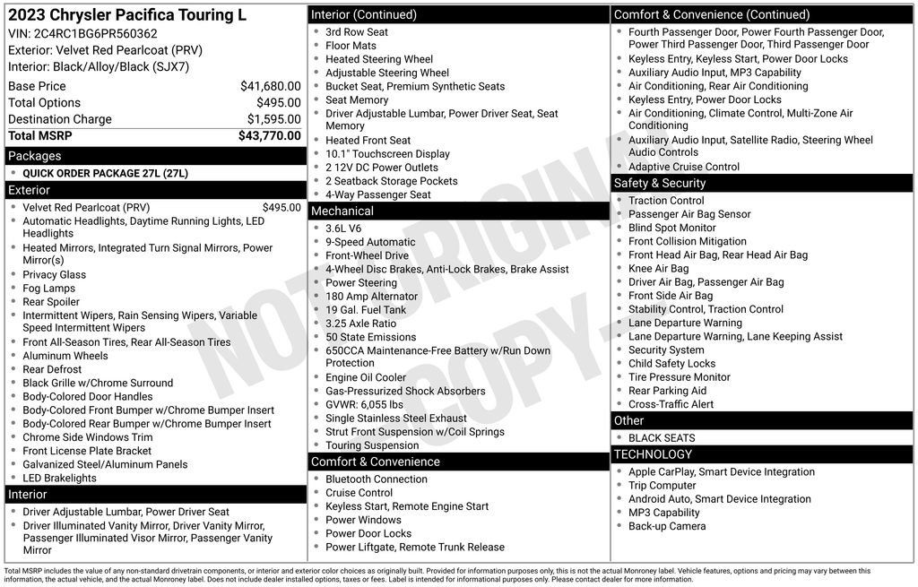 Certified 2023 Chrysler Pacifica Touring-L FWD image 22