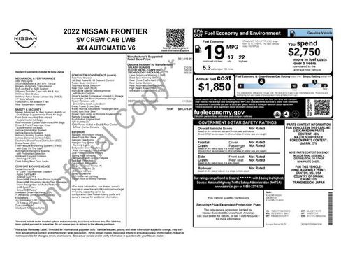 Used 2022 Nissan Frontier SV w/ Technology Package AWD/4WD image 4
