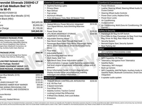 Used 2015 Chevrolet Silverado 2500 LT w/ LT Convenience Package AWD/4WD image 6