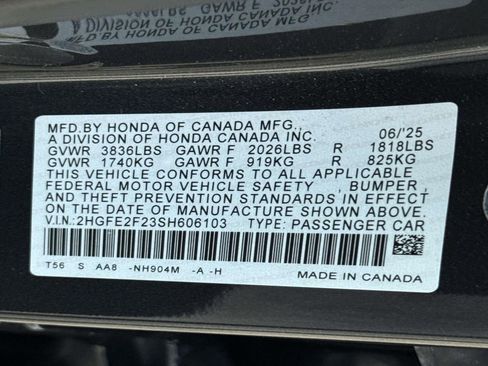 Certified 2025 Honda Civic LX image 31