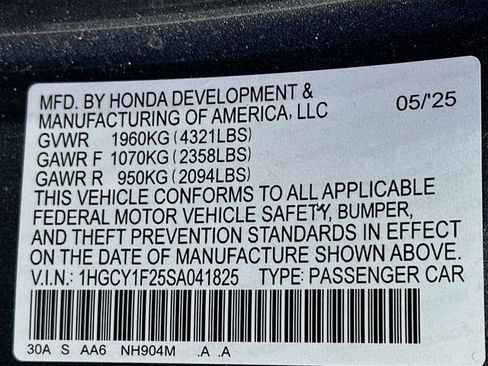 Certified 2025 Honda Accord LX image 32