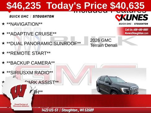 New 2026 GMC Terrain Denali w/ LPO, Floor Liner Package AWD/4WD image 4