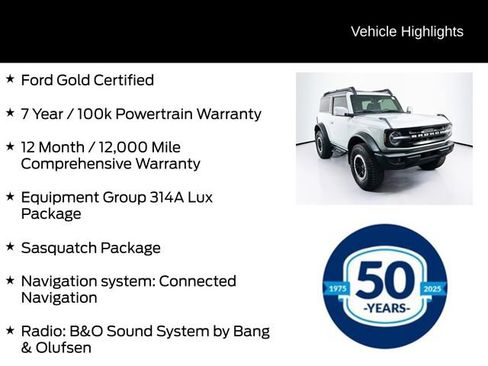 Certified 2023 Ford Bronco Outer Banks w/ Sasquatch Package AWD/4WD image 6