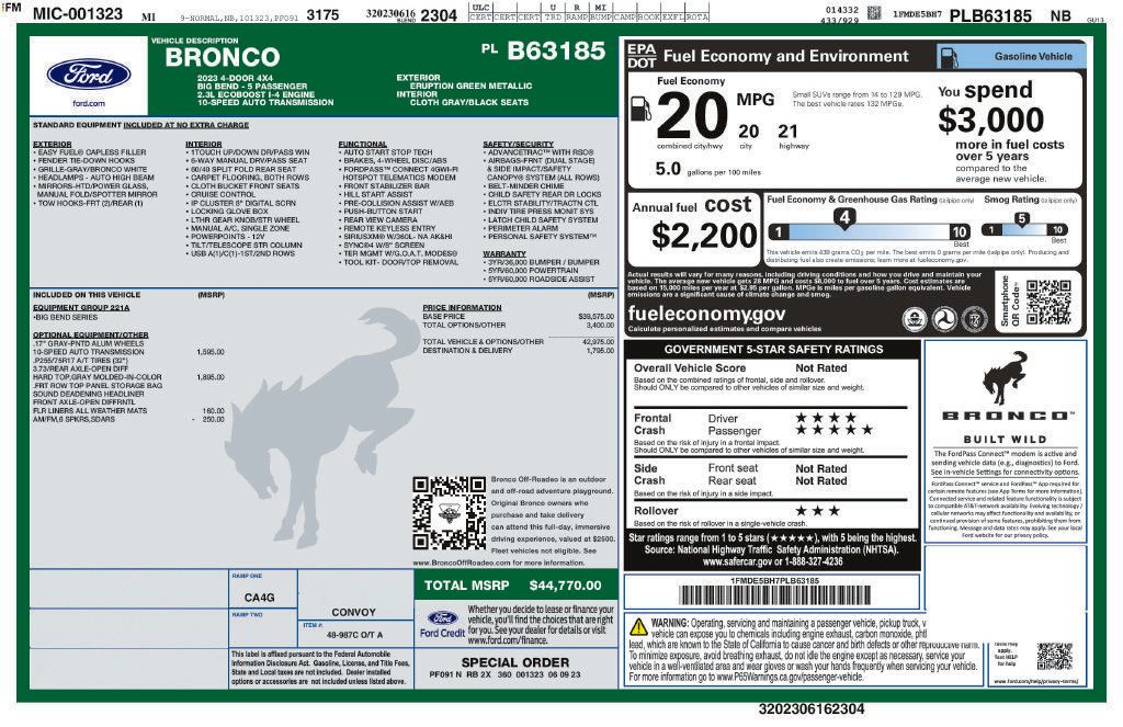 Certified 2023 Ford Bronco Big Bend AWD/4WD image 24