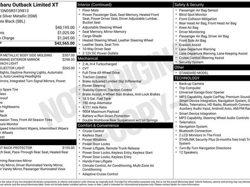 Certified 2024 Subaru Outback Limited XT AWD/4WD image 3