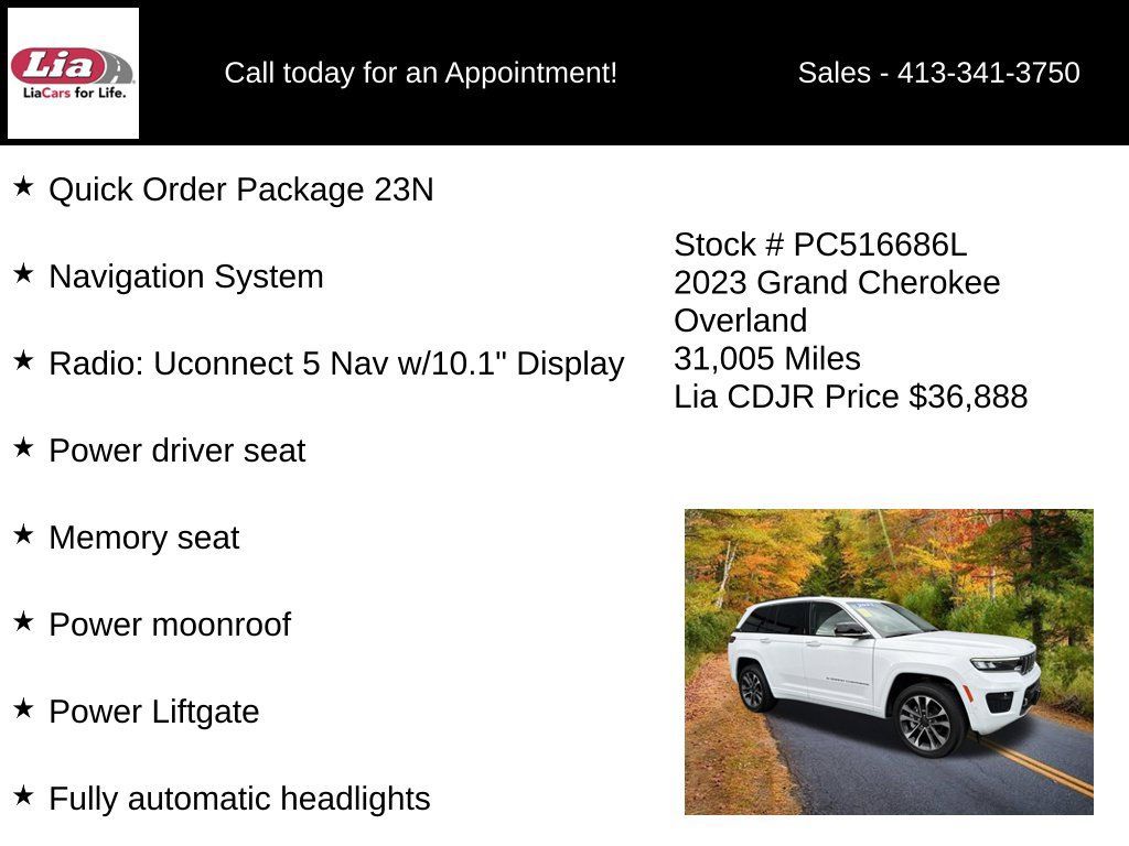 Certified 2023 Jeep Grand Cherokee Overland AWD/4WD image 6