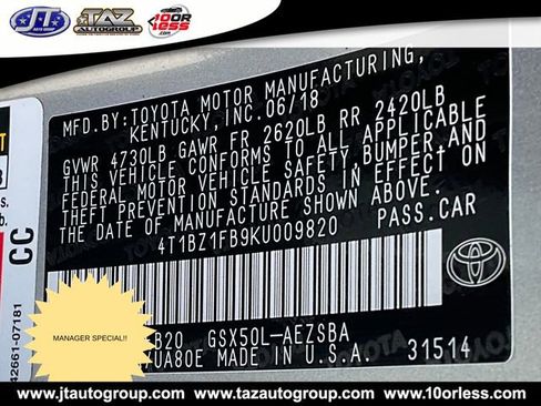 Used 2019 Toyota Avalon Touring w/ Advanced Safety Package image 24