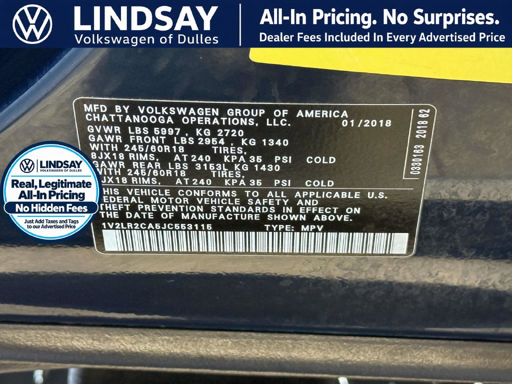 Used 2018 Volkswagen Atlas SE AWD/4WD image 23