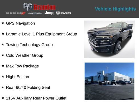 New 2026 RAM 3500 Laramie w/ Night Edition AWD/4WD image 2