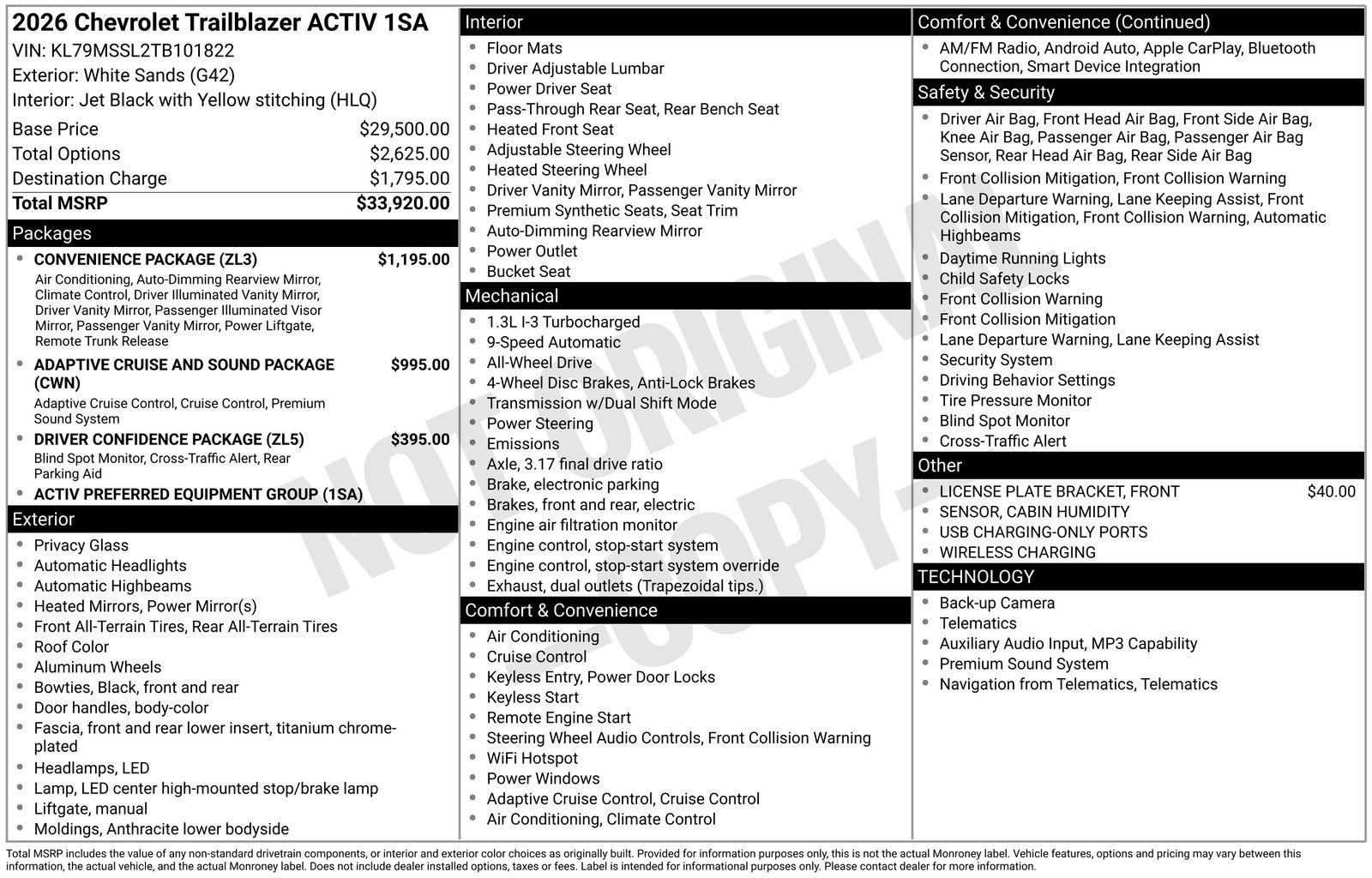 New 2026 Chevrolet TrailBlazer ACTIV w/ Convenience Package AWD/4WD image 4