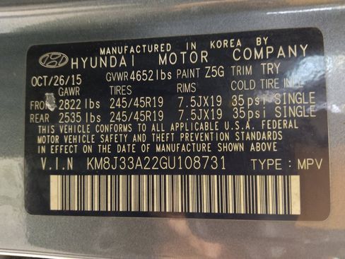 Used 2016 Hyundai Tucson Limited w/ Option Group 03 FWD image 33