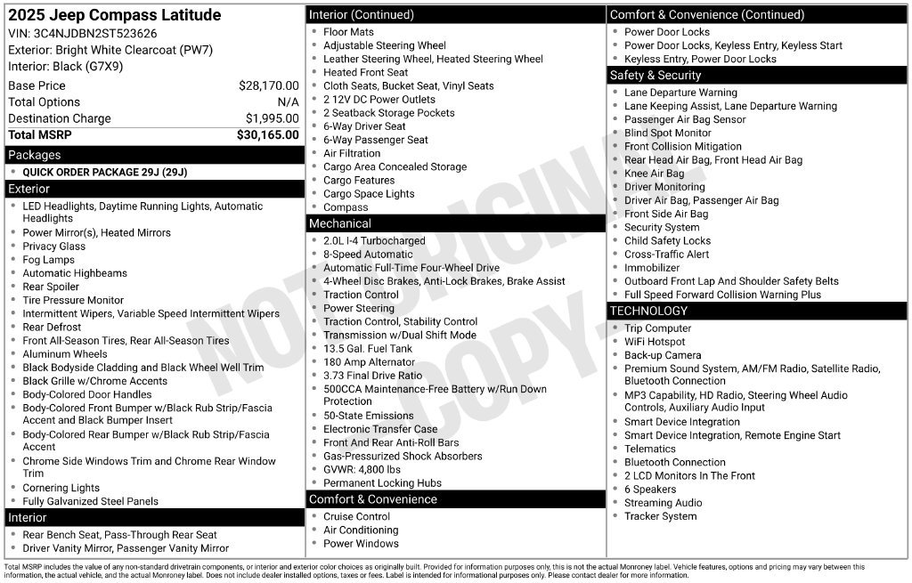 Used 2025 Jeep Compass Latitude AWD/4WD image 39
