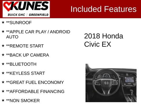 Used 2018 Honda Civic EX image 2