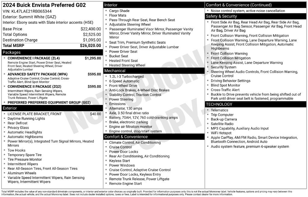 Certified 2024 Buick Envista Preferred w/ Convenience I Package FWD image 12