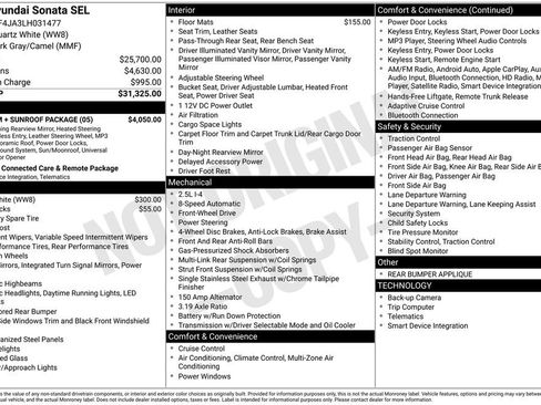 Used 2020 Hyundai Sonata SEL w/ Premium + Sunroof Package image 21