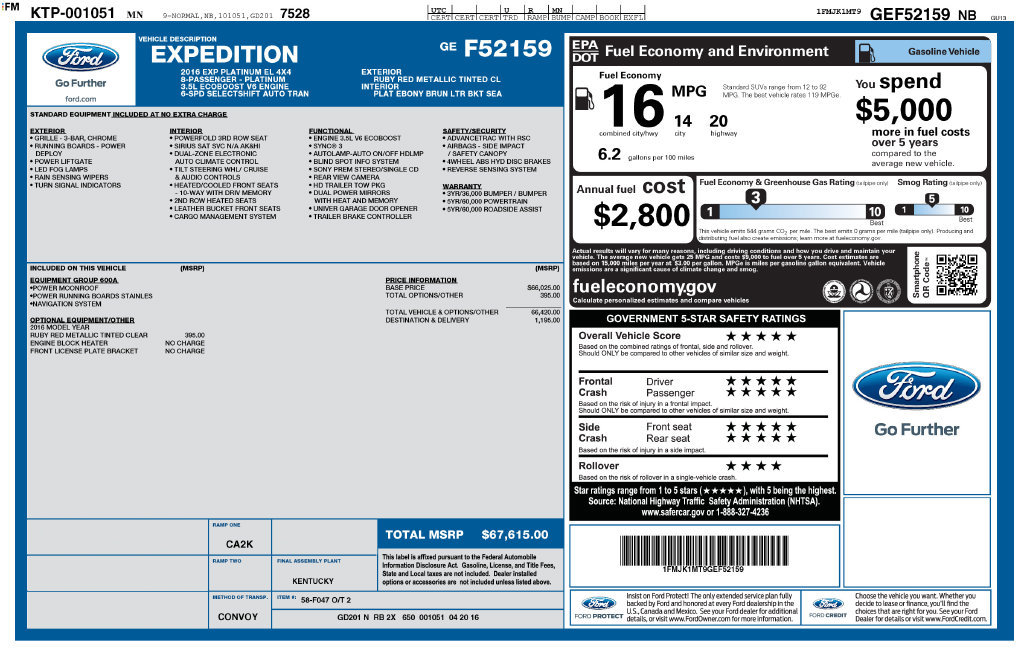 Used 2016 Ford Expedition EL Platinum AWD/4WD image 18