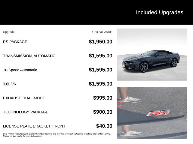 Certified 2020 Chevrolet Camaro LT w/ RS Package RWD image 5