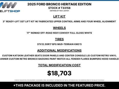 Used 2025 Ford Bronco Heritage Edition AWD/4WD image 1